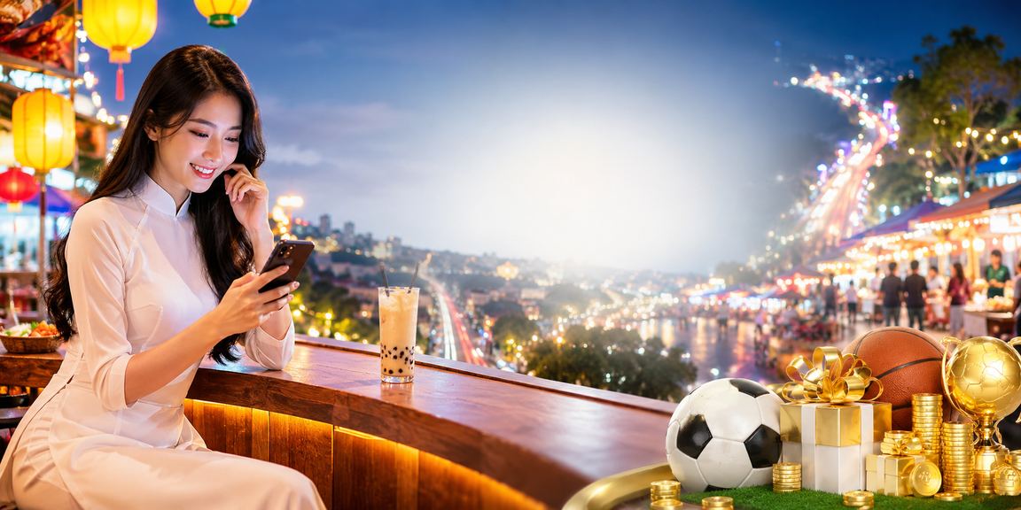 Người dùng Đà Lạt chơi casino mobile trong trang phục áo dài – không khí thư thái và hiện đại