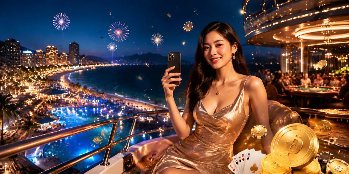 Người dùng chơi game và theo dõi kèo thể thao tại bãi biển Nha Trang