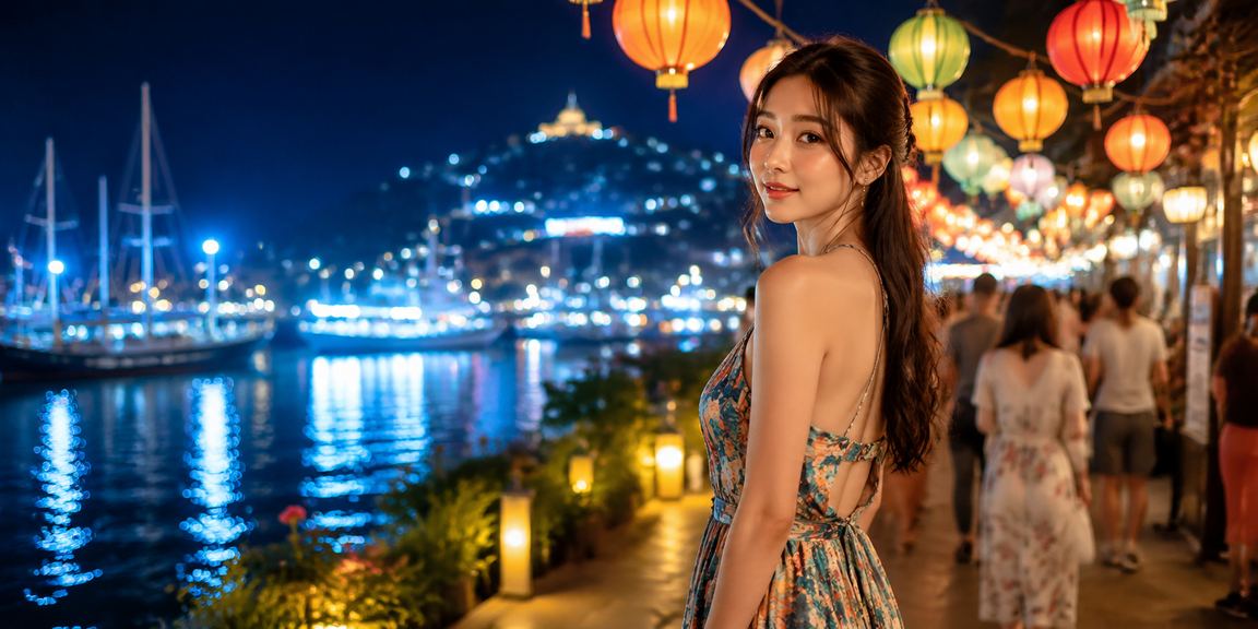 Không khí chợ đêm Nha Trang – người dùng theo dõi jackpot trên điện thoại
